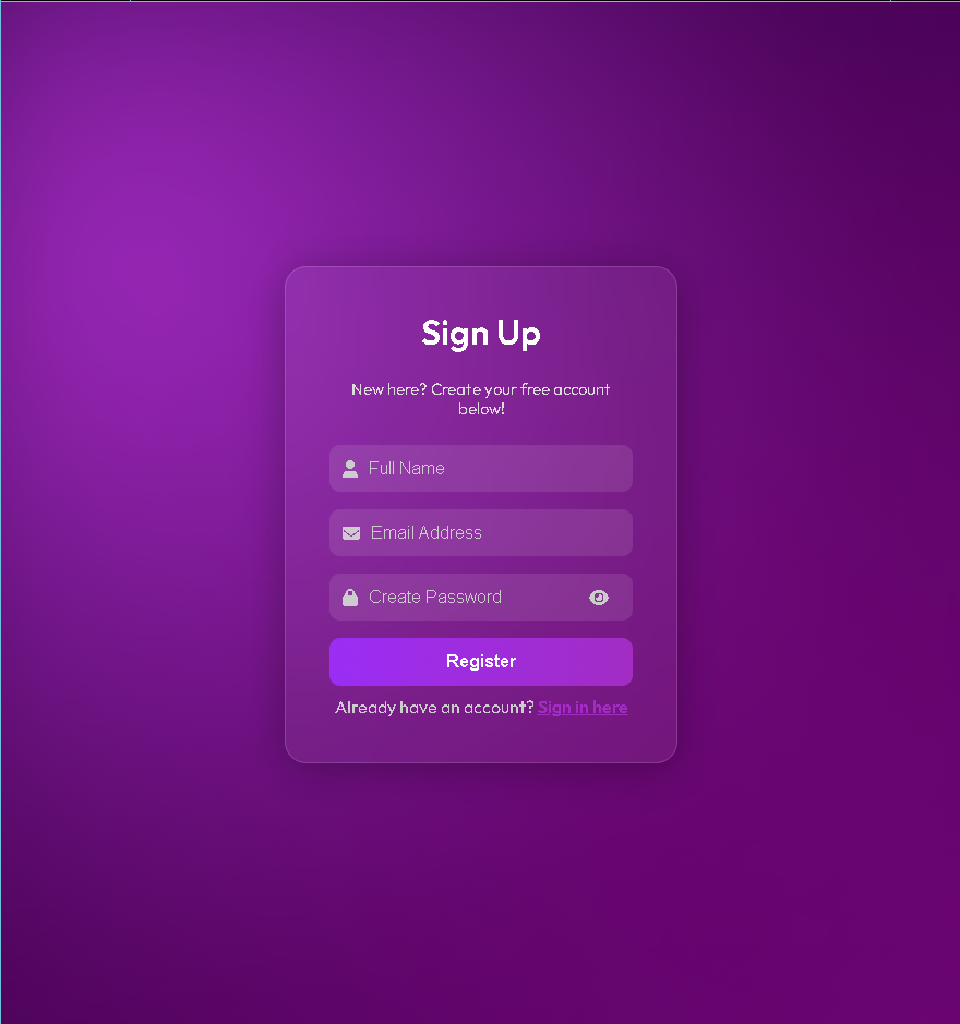 Glass Login & Signup Preview